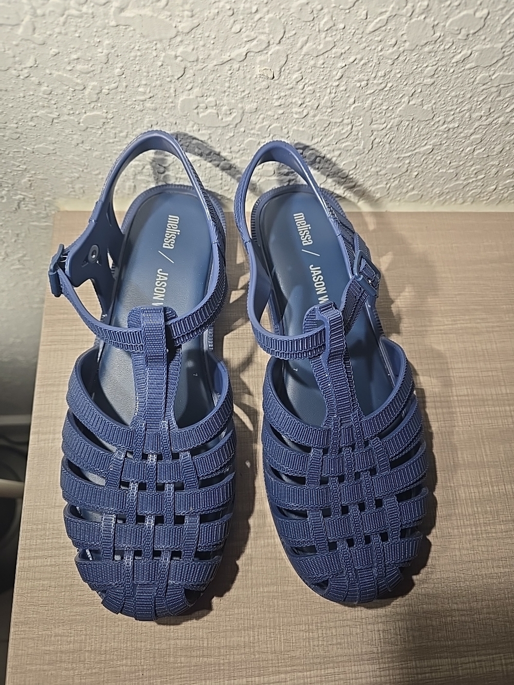 Melissa Jason Wu Navy Blue Woven Jelly Sandals